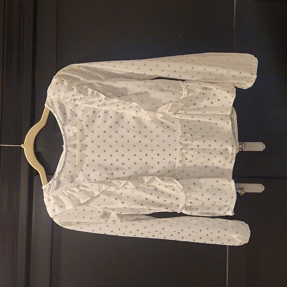 Girls art class ruffled SZ 10/12 blouse